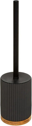 Brosse WC/toilet avec support rond en polyrésine/pierre noire 40 cm