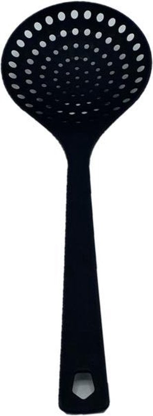 Basic & Co | Pollepel | Kookgerei | Zwart | Inclusief Spatel & Opscheplepel | 29 cm | Nylon | Compact & Hygiënisch