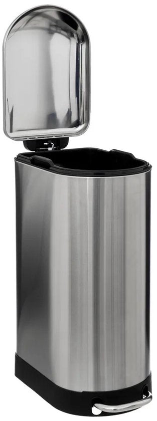 5Five Ariane Trash Can/Pedal Bin - silver - stainless steel - 30 liters - 42 x 25 x 62 cm - kitchen