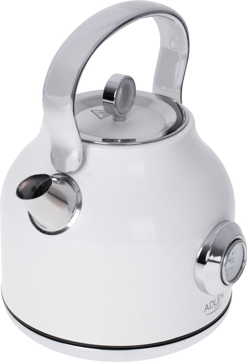 Waterkoker met thermometer - Wit - 1.7 liter - metaal