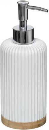 5Five Distributeur/distributeur de savon - pierre artificielle - blanc - 270 ml - rechargeable - toilette/salle de bain/toilette