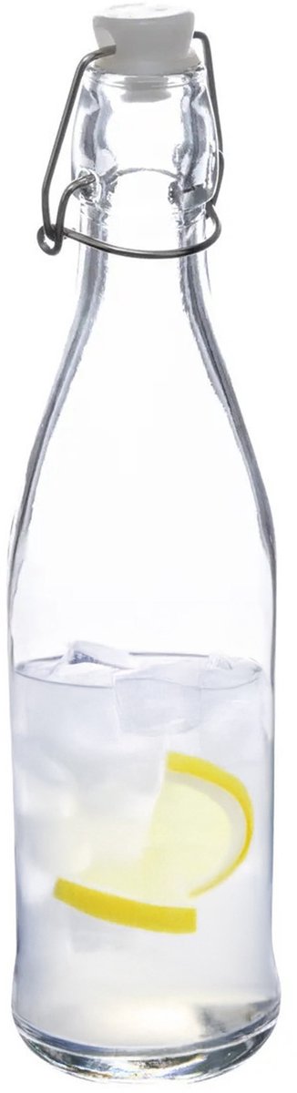 5Five Bouteille/bocal à étrier - verre - transparent - hermétique - 0.5 litre - bouteille d'eau - limonade