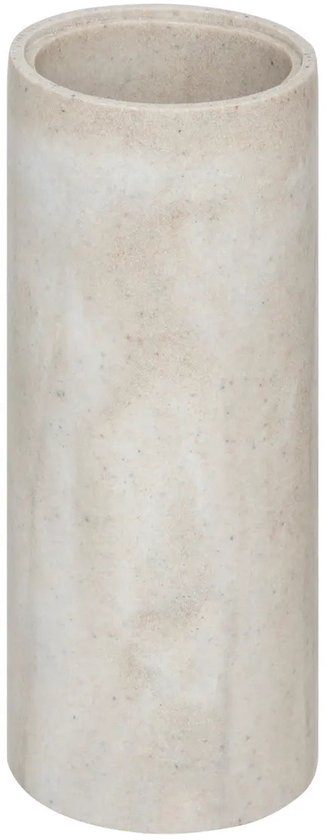 5Five Brosse WC Como Marbre - dans support - pierre artificielle - blanc - 10 x 37 cm - Accessoires Salle de bain/WC
