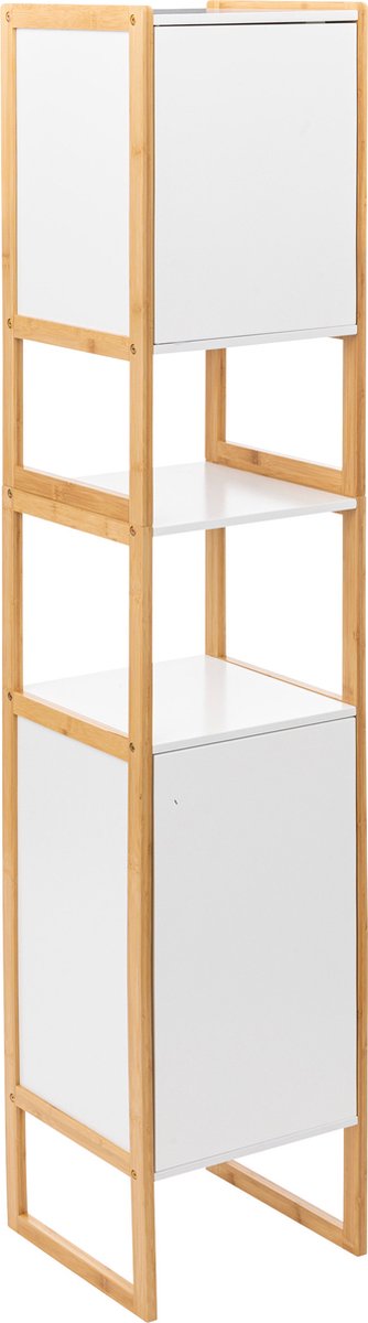 5five Natureo Meuble de salle de bain haut 33x33x170 cm avec étagères - Blanc