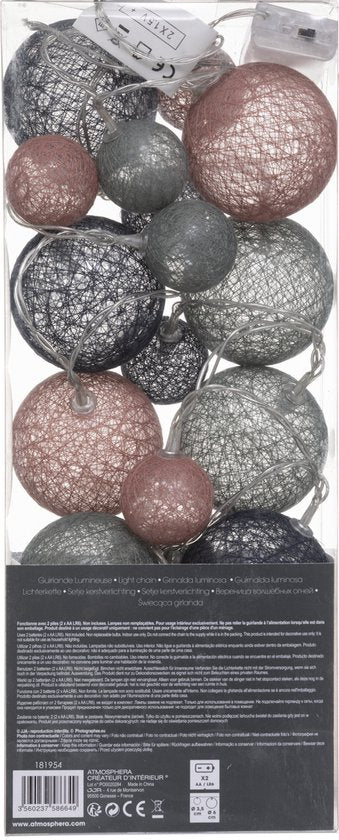 Atmosphera String Lights - 20 illuminated spheres - multi-colour mix - 210 cm - batteries