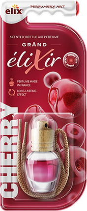 Elix - Auto Luchtverfrisser - Autoparfum - Houten Geurhanger - Interieur Parfum Auto - Luxe Air Freshener Flesje - Langdurig Effect - Geurhanger Auto & Huis - 8ml - Cherry