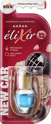 Elix - Auto Luchtverfrisser - Autoparfum - Houten Geurhanger - Interieur Parfum Auto - Luxe Air Freshener Flesje - Langdurig Effect - Geurhanger Auto & Huis - 8ml - New Car