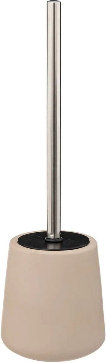 5Five Brosse WC/toilettes avec support - polyrésine/métal - beige - 40 cm