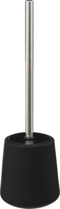 5Five Brosse WC/toilettes avec support - grès - noir - ronde - 39 cm