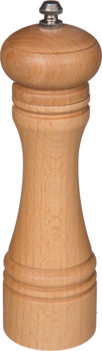 Pepermolen/zoutmolen hout beige 22 cm - Pepermaler/zoutmaler - Kruiden en specerijen vermalers