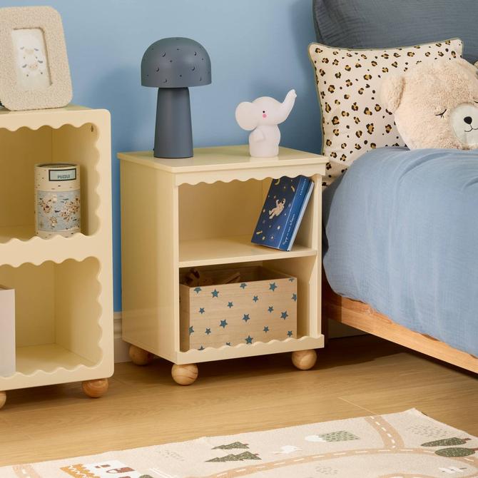 Atmosphera Kids Bouli nachtkastje beige – opbergmeubel kinderkamer, MDF – foto 3