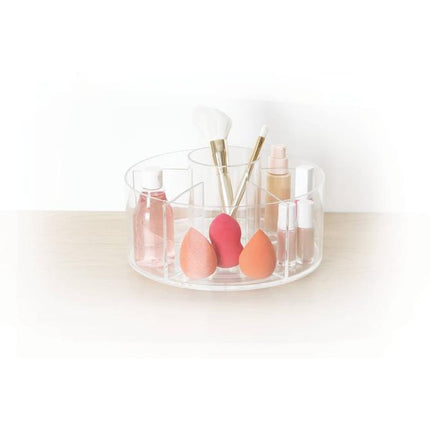 5Five Organiseur Rotatif - Organiseur de maquillage - Ø23xH13cm - Transparent