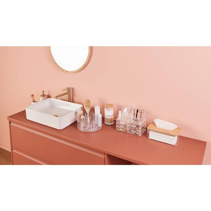 5Five Organiseur Rotatif - Organiseur de maquillage - Ø23xH13cm - Transparent