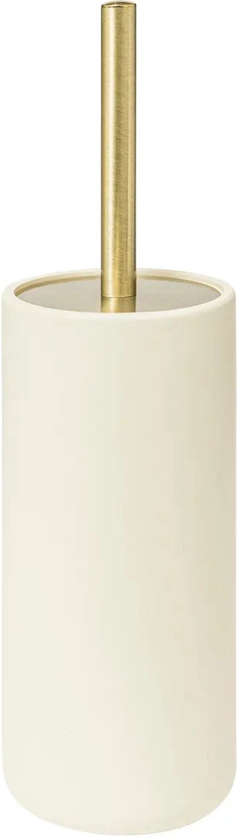 5Five Toilettenbürste Savona im Halter – Kunststein – Elfenbein – 10 x 35 cm – WC-Bürsten – Modern – Luxus