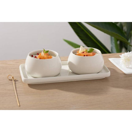 Secret de Gourmet Nora Service apéritif - 3 pièces - Blanc