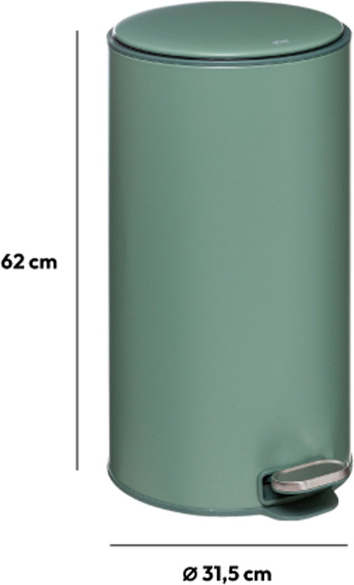 5Five Treteimer - Mülleimer 30l Metall Delta Grün