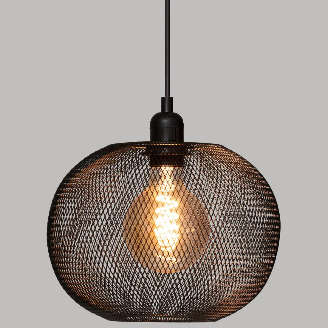 Atmosphera hanglamp bal zwart – bolvormig metalen frame, Ø 25 cm – foto 4