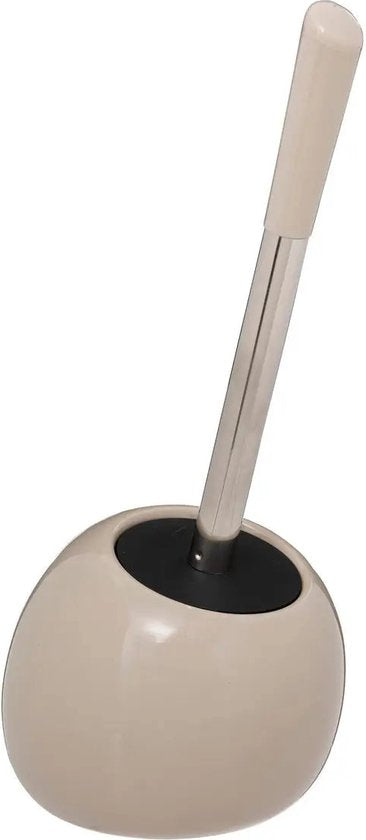 5Five Toilet / toilet brush with holder - polyresin / metal - beige - 35 cm