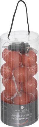 Atmosphera Lichtslinger - 20 verlichte balletjes/bollen 6 cm - terracotta - 435 cm - stekker