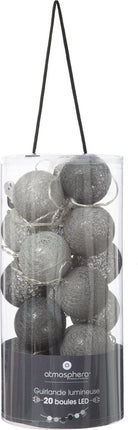 Guirlande lumineuse Atmosphera - 20 boules éclairées de 6 cm - mélange de couleurs multiples - 435 cm - prise