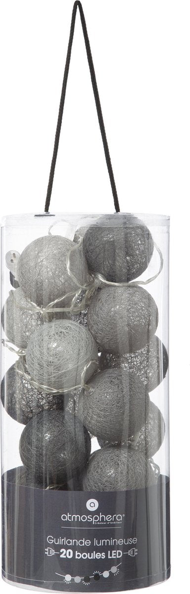 Guirlande lumineuse Atmosphera - 20 boules éclairées de 6 cm - mélange de couleurs multiples - 435 cm - prise