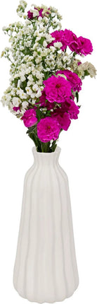 Atmosphera Vase fleurs Antique Roman - blanc crème - céramique - D13 x H30 cm - tiges et bouquets
