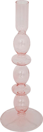 Atmosphera Bougeoir en verre Ø9xH26cm - Rose clair