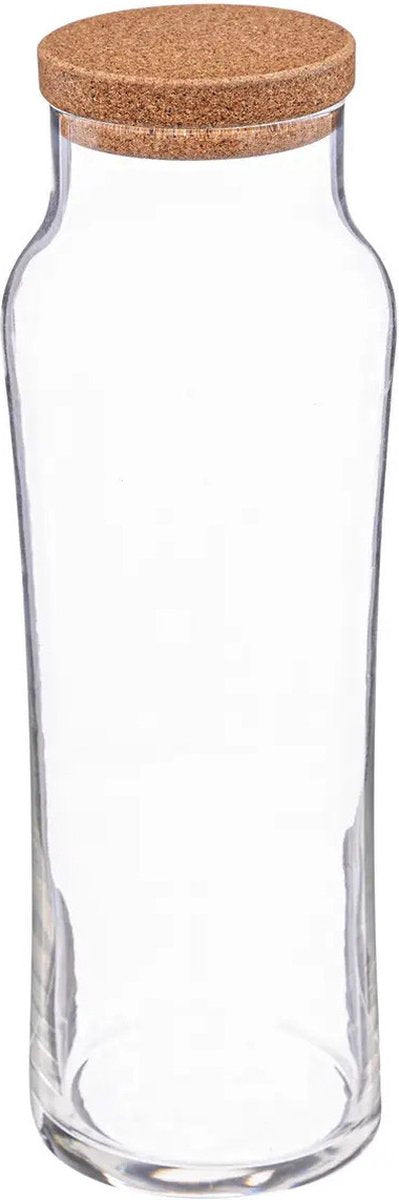 Secret de Gourmet Carafe d'eau avec bouchon en liège - verre - 1 litre - pichet