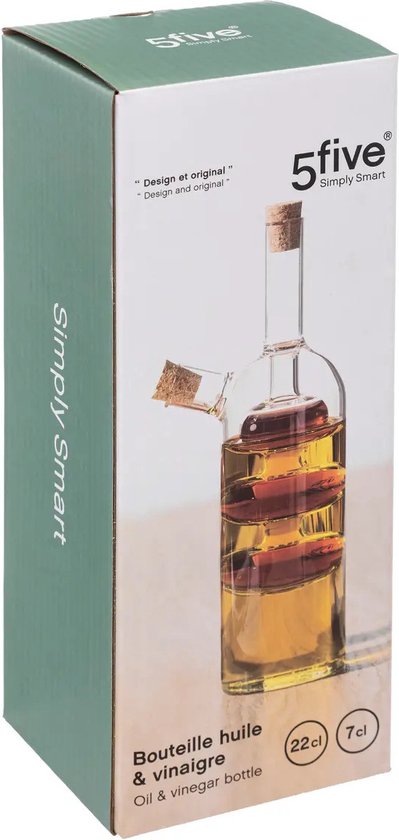 5Five Vinegar / Oil bottle luxury table set dispenser - glass - Designer shape - olive oil bottles