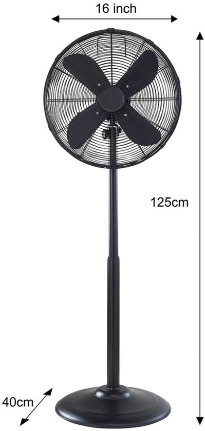 Klausberg 7860 staande ventilator op statief – zwart, 40 cm, 3 standen – foto 3
