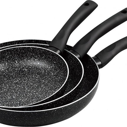 Kinghoff 1562 - Set de 3 casseroles - marbre noir - Ø20/24/28 cm