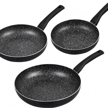Kinghoff 1562 - Set de 3 casseroles - marbre noir - Ø20/24/28 cm