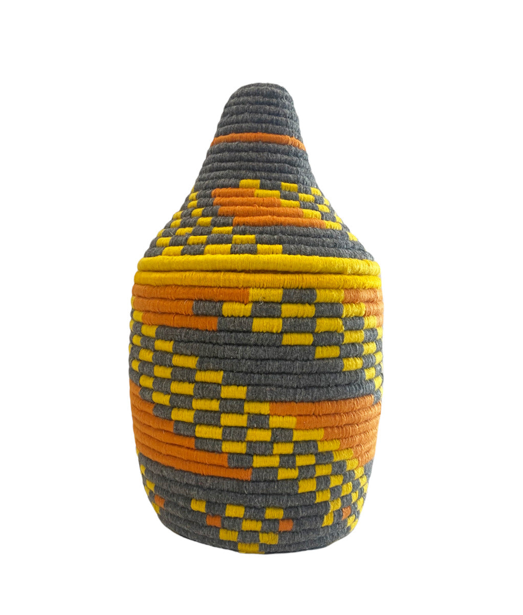 Moroccan colored Berber basket yellow