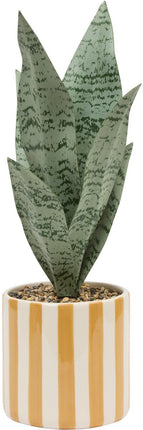 Plante artificielle Atmosphera Sansevieria Chéri avec pot en céramique - Ø12xH38cm - Orange