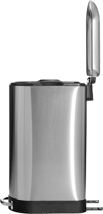 5Five Prullenbak/pedaalemmer Ariane - zilver - rvs metaal - 30 liter - 42 x 25 x 62 cm - keuken
