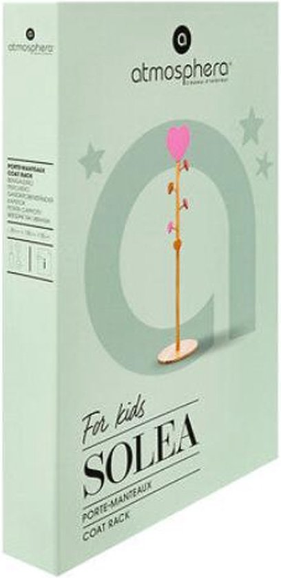Atmosphera Kids Coat Rack Ø35xH135cm - Natural/Pink