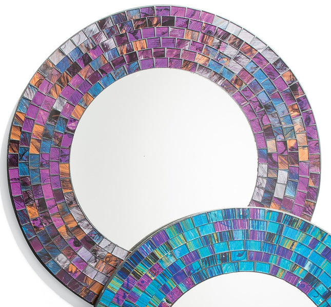 Miroir rond mosaïque oriental fait main 40 cm