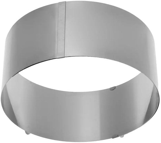 Kinghoff Verstelbare Taartring - Roestvrijstalen Taartvorm Ø16-30 cm x 8, 5 cm (KH4614) - Uitbreidbaar en Geschikt voor Verschillende Taartformaten