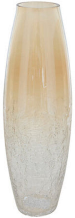Alexis Vase Transparente Craquelée Or - Verre - Grand Vase à Fleurs 40 cm - D. 13 cm - Vase Décoratif