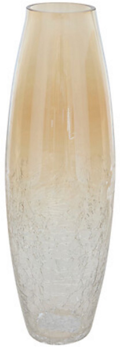 Alexis Vase Transparente Craquelée Or - Verre - Grand Vase à Fleurs 40 cm - D. 13 cm - Vase Décoratif