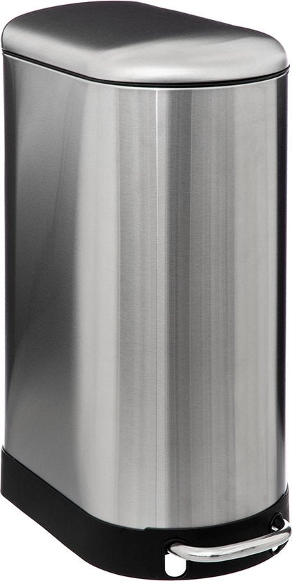 5Five Ariane Trash Can/Pedal Bin - silver - stainless steel - 30 liters - 42 x 25 x 62 cm - kitchen