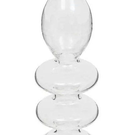 Atmosphera bougeoir Murano - verre - bougies de table - transparent - D9 x H22 cm