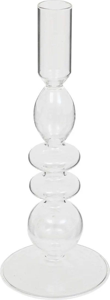 Atmosphera bougeoir Murano - verre - bougies de table - transparent - D9 x H22 cm
