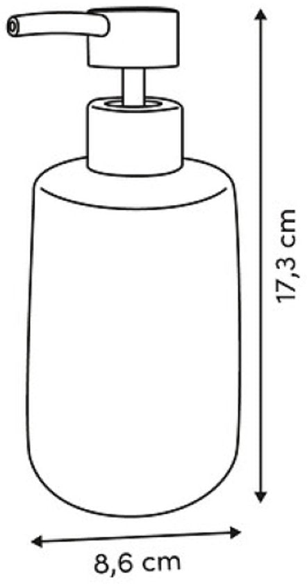 Strio Soap Dispenser - Soap Pump - Set of 2 - Luxury Bathroom & Kitchen Accessory - 400 ml - Ø8.6 x 17.3 cm - Dolomite - Celadon Green