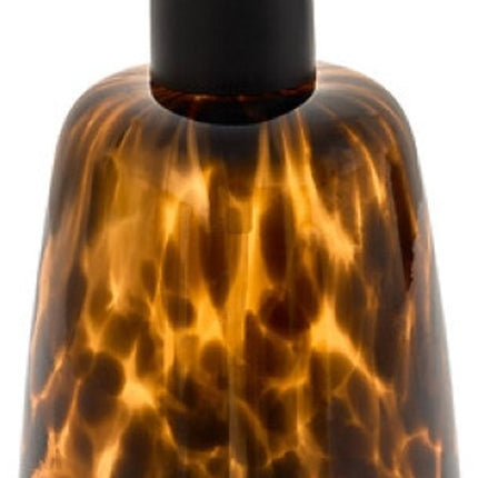 Badkameraccessoireset - Luxe Glazen Badkamer Set - Dotty 400ml Zeeppompje, 11cm Zeepbakje & 9cm Tandenborstelhouder - voor Toilet & Keuken - Bruin