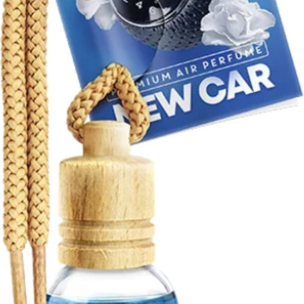 Elix - Auto Luchtverfrisser - Autoparfum - Houten Geurhanger - Interieur Parfum Auto - Luxe Air Freshener Flesje - Langdurig Effect - Geurhanger Auto & Huis - 8ml - New Car