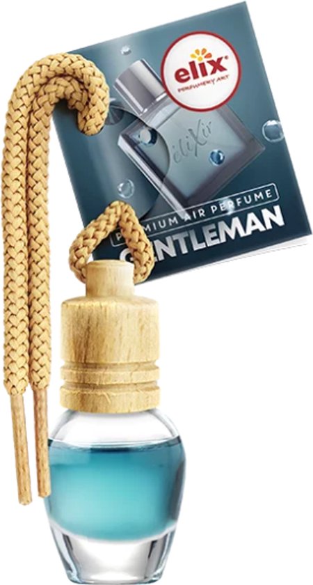Elix - Car Air Freshener - Car Perfume - Wooden Scent Hanging Diffuser - Car Interior Fragrance - Luxury Air Freshener Bottle - Long-lasting Effect - Air Freshener for Car & Home - 8 ml - Gentleman