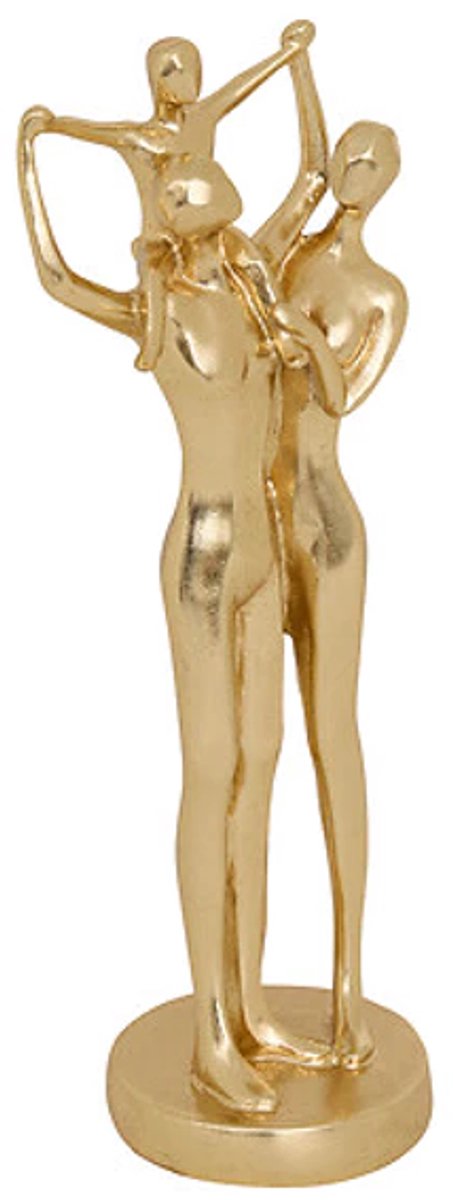Figurine familiale en résine Hapi H28,5 dorée