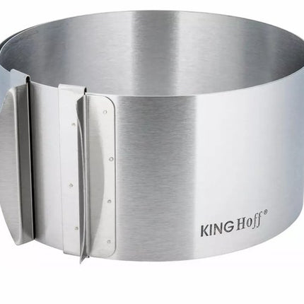 Kinghoff Cercle à Pâtisserie Extensible - Moule à Gâteau en Acier Inoxydable Ø16-30 cm x 8,5 cm (KH4614) - Ajustable et Adapté à Différentes Tailles de Gâteaux
