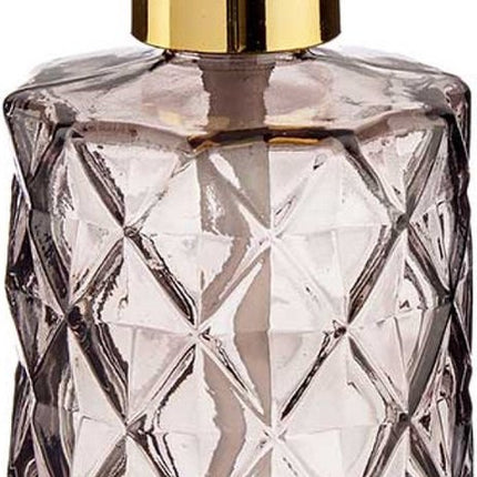 Distributeur de savon en verre foncé à carreaux 330 ml - Distributeur de savon pour salle de bain/cuisine